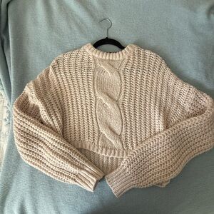 Garage Cable Knit Sweater in Cream